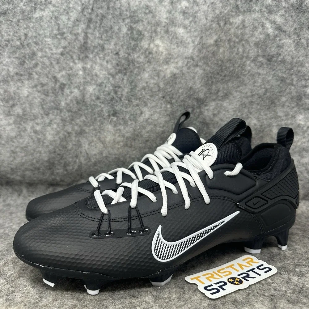 Nike Huarache 9 Elite Low Lacrosse Cleats Mens Sz 13 Black White FD0089-002 LAX